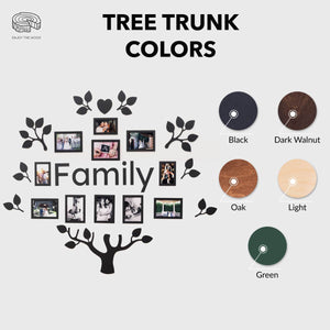 Wooden Led Family Tree - Black Ember