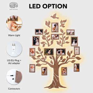 Wooden Led Family Tree - Nova