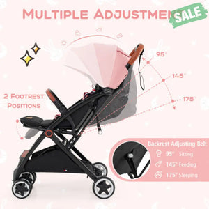 Lightweight Aluminium Frame Baby Stroller with Net-Beige Baby Strollers
