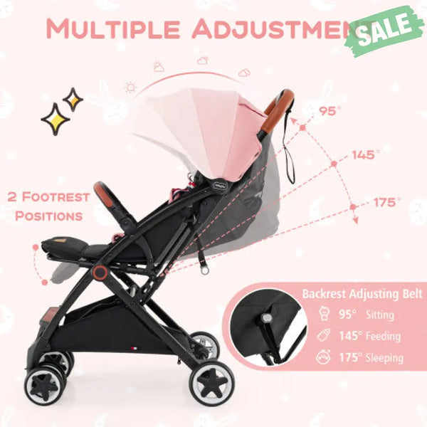 Lightweight Aluminium Frame Baby Stroller with Net-Beige Baby Strollers