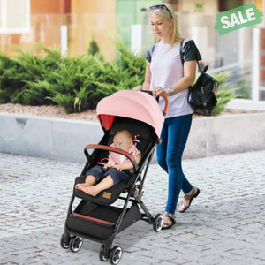 Lightweight Aluminium Frame Baby Stroller with Net-Beige Baby Strollers