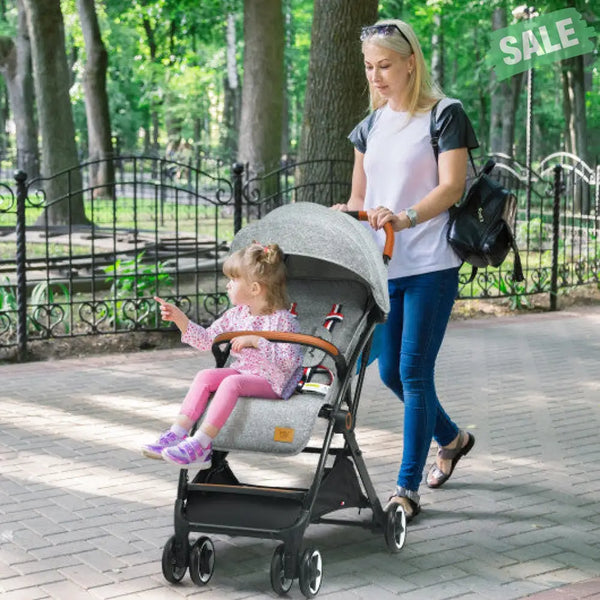 Lightweight Aluminium Frame Baby Stroller with Net-Beige Baby Strollers