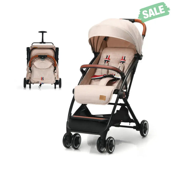Lightweight Aluminium Frame Baby Stroller with Net-Beige Baby Strollers