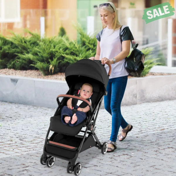Lightweight Aluminium Frame Baby Stroller with Net-Beige Baby Strollers