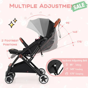 Lightweight Aluminium Frame Baby Stroller with Net-Beige Baby Strollers