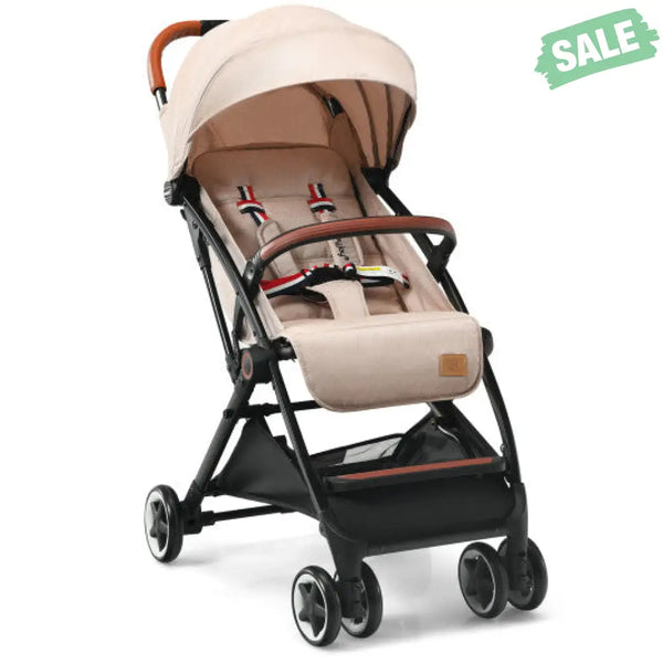 Lightweight Aluminium Frame Baby Stroller with Net-Beige Baby Strollers