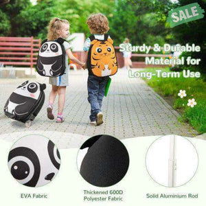 Lightweight and Portable Rolling Suitcase for Children-White White Kids Luggage