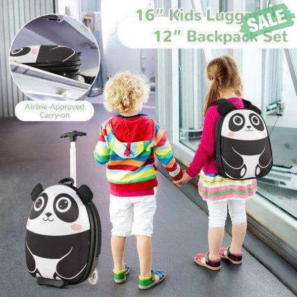 Lightweight and Portable Rolling Suitcase for Children-White White Kids Luggage
