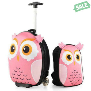 Lightweight and Portable Rolling Suitcase for Children-White White Kids Luggage