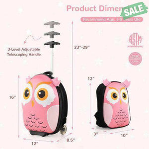 Lightweight and Portable Rolling Suitcase for Children-White White Kids Luggage