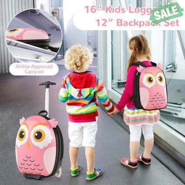Lightweight and Portable Rolling Suitcase for Children-White White Kids Luggage