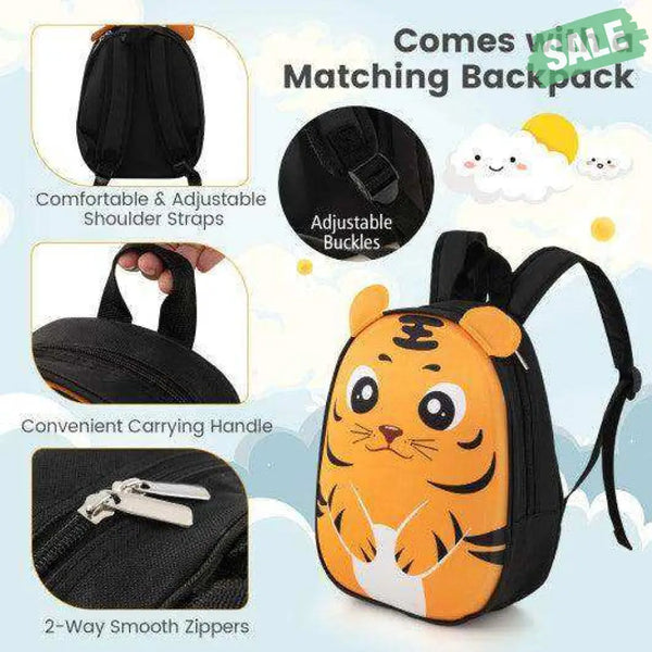 Lightweight and Portable Rolling Suitcase for Children-Yellow