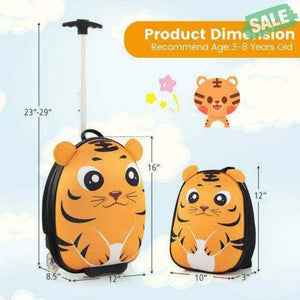 Lightweight and Portable Rolling Suitcase for Children-Yellow