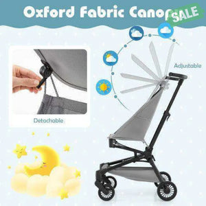 Lightweight Baby Stroller Compact and Airplane-Friendly Travel Stroller-Gray