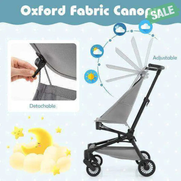 Lightweight Baby Stroller Compact and Airplane-Friendly Travel Stroller-Gray