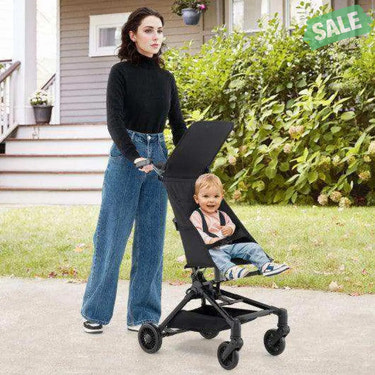 Lightweight Baby Stroller Compact and Airplane-Friendly Travel Stroller-Black