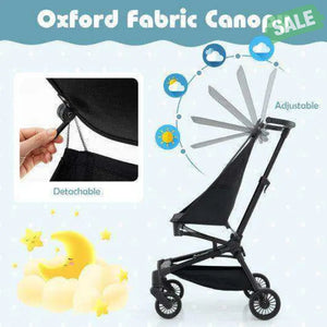 Lightweight Baby Stroller Compact and Airplane-Friendly Travel Stroller-Black