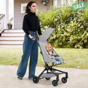 Lightweight Baby Stroller Compact and Airplane-Friendly Travel Stroller-Gray