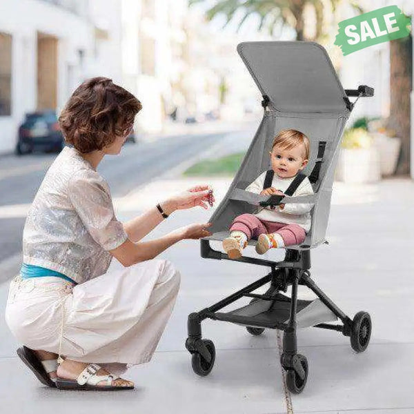 Lightweight Baby Stroller Compact and Airplane-Friendly Travel Stroller-Gray