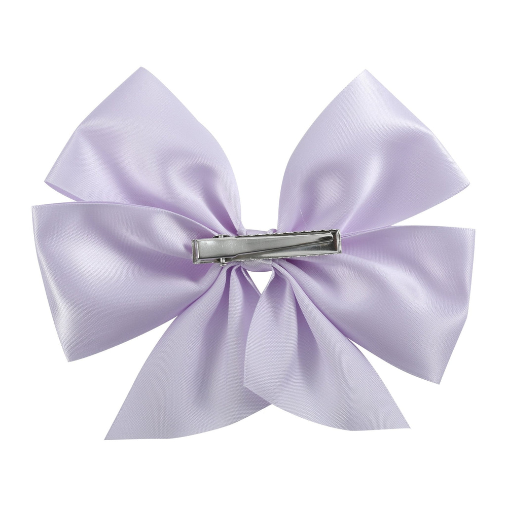 Lilac Mist Purple Satin Large Bow Hair Clip - MOOGCO Baby