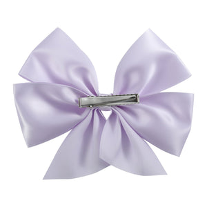 Lilac Mist Purple Satin Large Bow Hair Clip