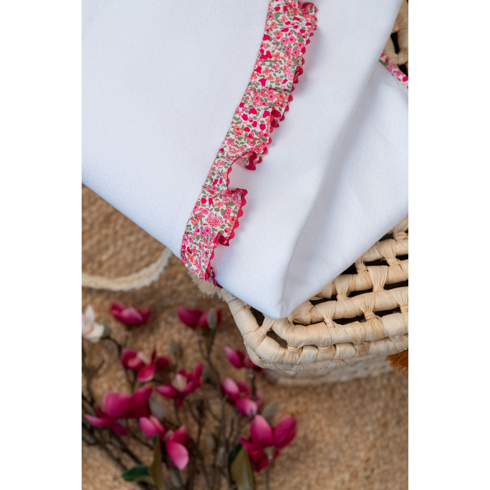 LILI ROSE Girls White Pointelle Cotton Blanket 80cm - Soft, stylish baby blanket for cozy comfort.