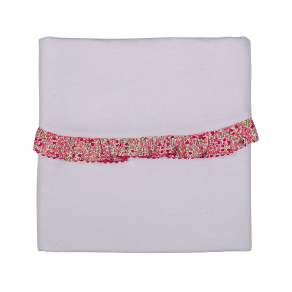 LILI ROSE | Girls White Pointelle Cotton Blanket (80cm)