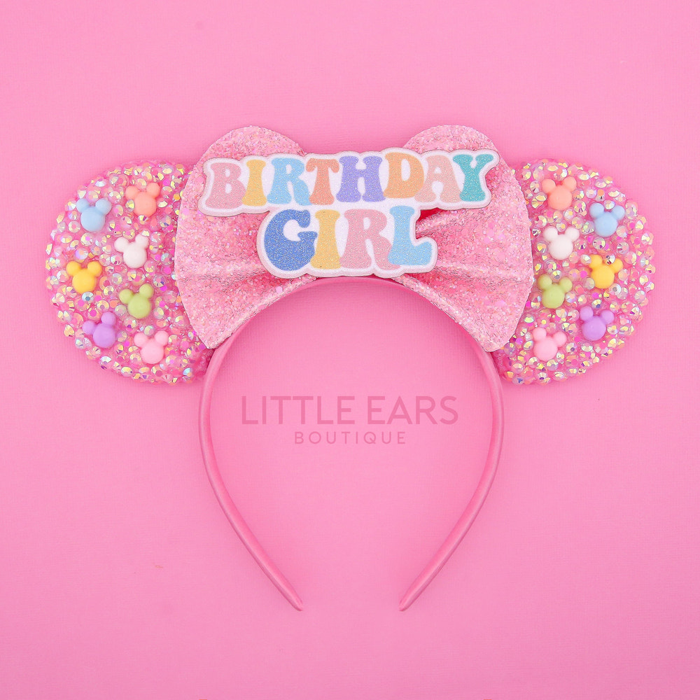 Pink Bow Sparkle Mickey Ears