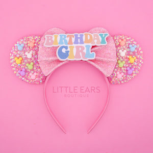 Pink Bow Sparkle Mickey Ears