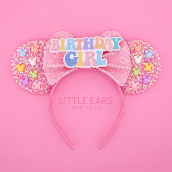Pink Bow Sparkle Mickey Ears