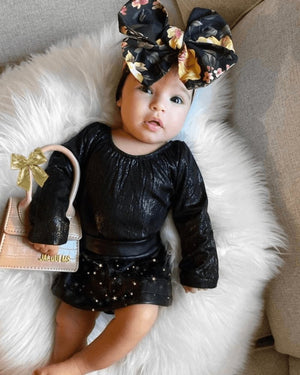Livee Long Sleeve Leotard - Time-to-Shine Onyx