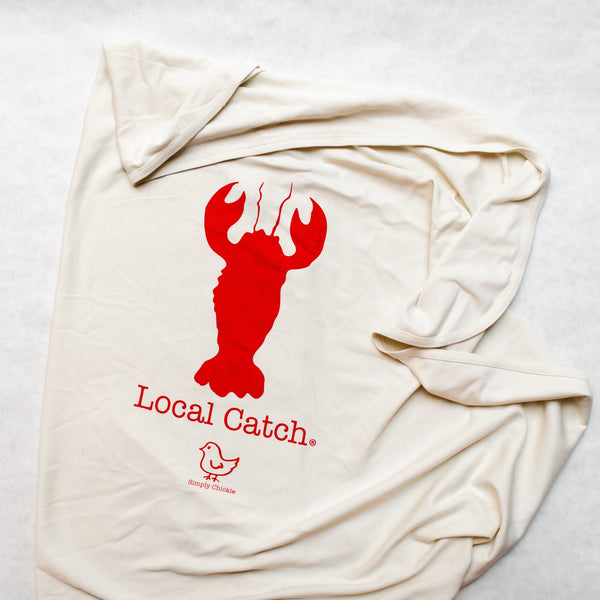 Lobster Short Sleeve Romper, Hat & Blanket Gift Set Local catch