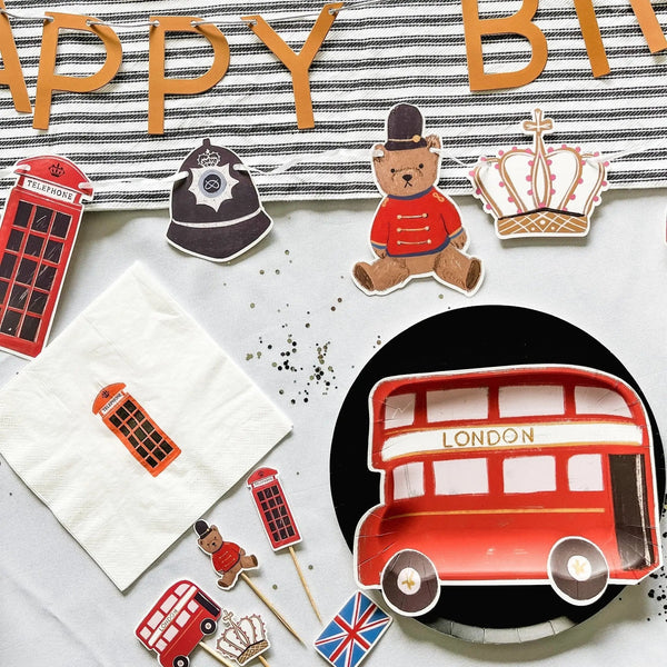 London Bus Shaped Dessert Plate, (8pcs)