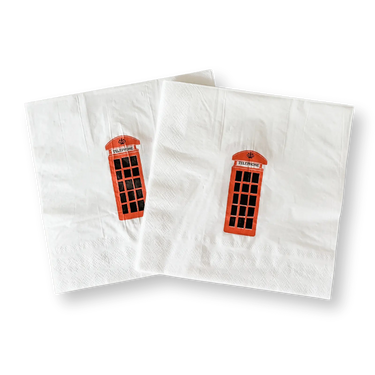 London Telephone Booth Large Paper Napkins (16pcs)