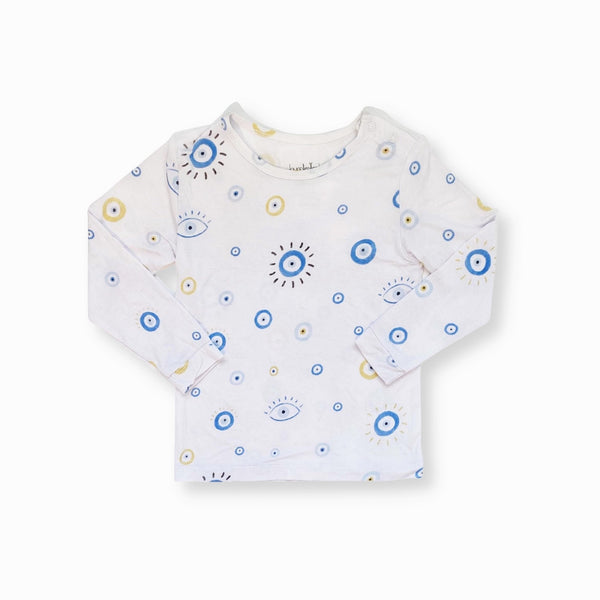 Toddler Pajama Set in Eye See You design, featuring playful patterns and soft fabric for comfortable sleep.