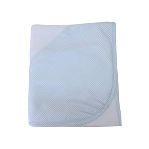 LUCAS | Boys White & Blue Gingham Cotton Hooded Towel