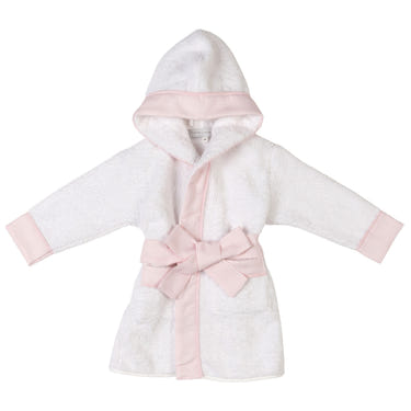 LUCY | Girls White & Pink Gingham Personalised Bathrobe - MOOGCO Baby