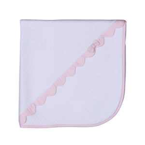 LUCY | Girls Pink & White Quilted Cotton Blanket