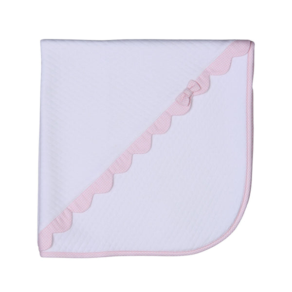 LUCY | Girls Pink & White Quilted Cotton Blanket