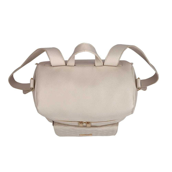 Signature Pearl White Diaper Bag at angle 8, stylish and functional for modern parents.