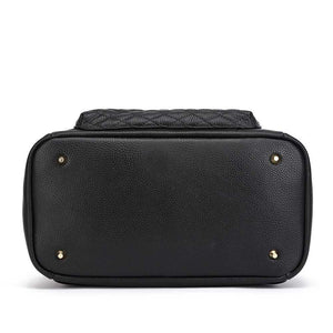 Signature Diaper Bag in Ebony Black, stylish and functional for parents on the go. Angle 8 view.