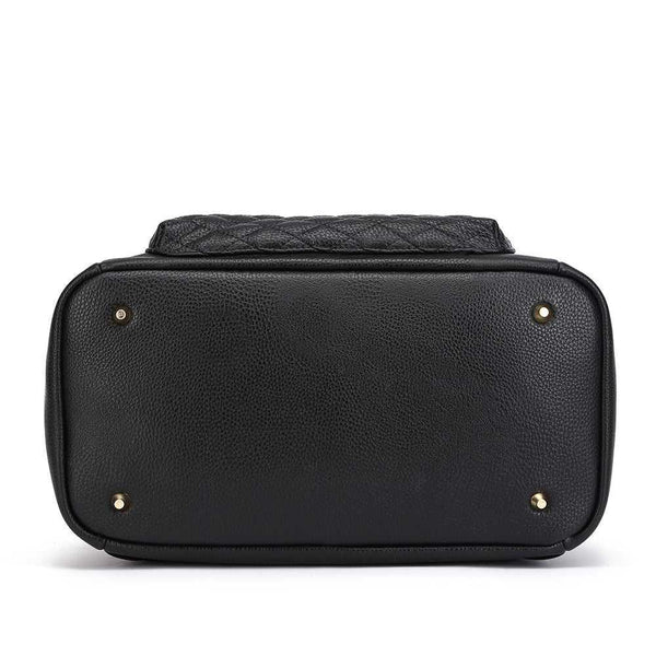 Signature Diaper Bag in Ebony Black, stylish and functional for parents on the go. Angle 8 view.