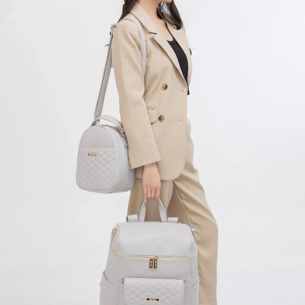 Classic Snack Bag in Stone Grey, perfect for food storage and on-the-go convenience for babies.