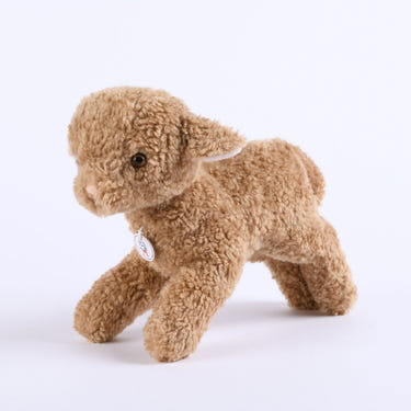 LULU Brown Plush Lamb (30cm) - Soft, cuddly toy made in France, perfect for babies and toddlers.