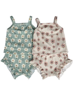 Luna Top & Bloomer Set - Blush Daisy