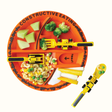 Baby utensil and plate combo for easy feeding and mealtime fun. Perfect for infants and toddlers.