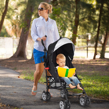 Lightweight folding baby umbrella stroller for easy travel with toddlers.