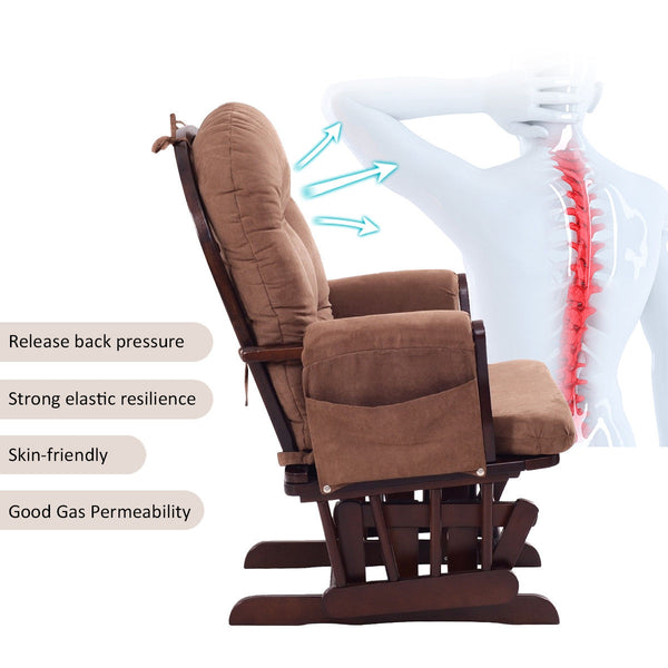 Adjustable Backrest Baby Nursery Rocking Chair & Ottoman Set for Kids Room