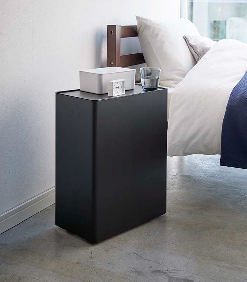 Rolling Steel Diaper Stacker - Stylish and practical storage solution for diapers in any nursery.