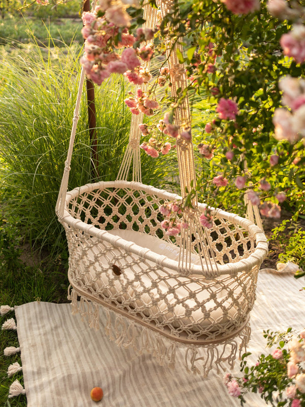 Hanging Macrame Baby Bassinet